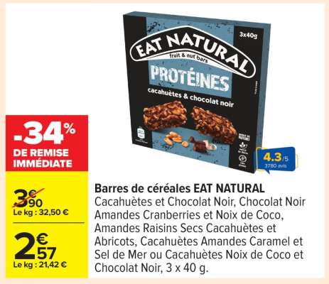 Barres de céréales EAT NATURAL