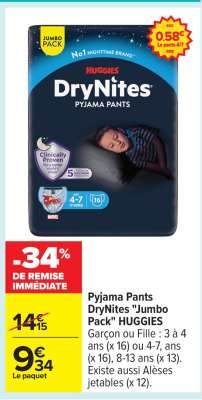 Pyjama Pants DryNites "Jumbo Pack" HUGGIES