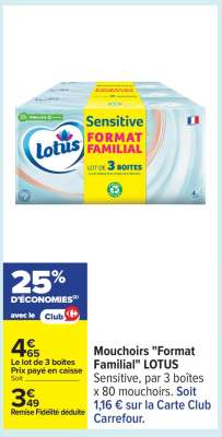 Mouchoirs «Format familial» LOTUS