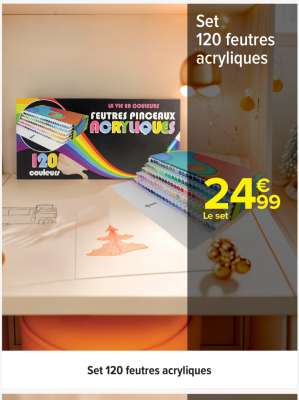 Set 120 feutres acryliques