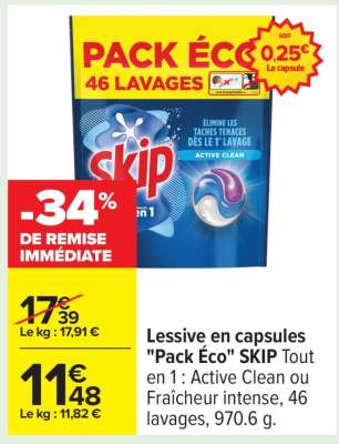 Lessive en capsules "Pack Éco" SKIP