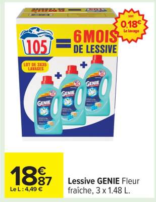 Lessive GENIE Fleur fraîche