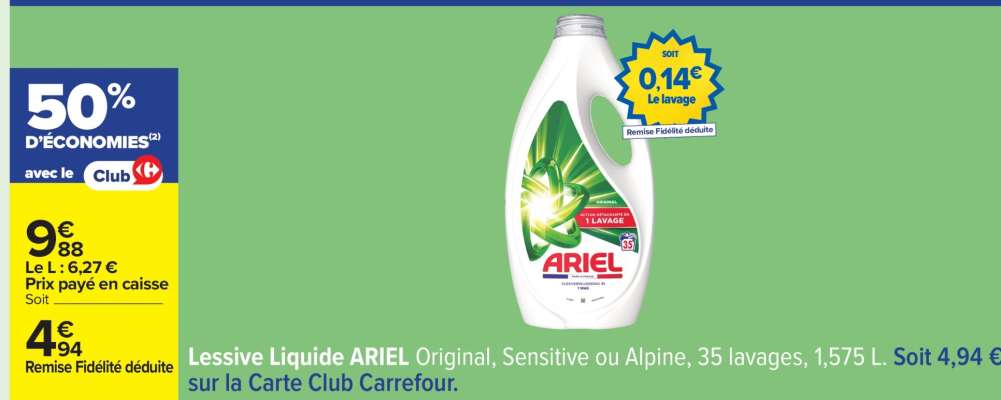 LESSIVE LIQUIDE "ARIEL"