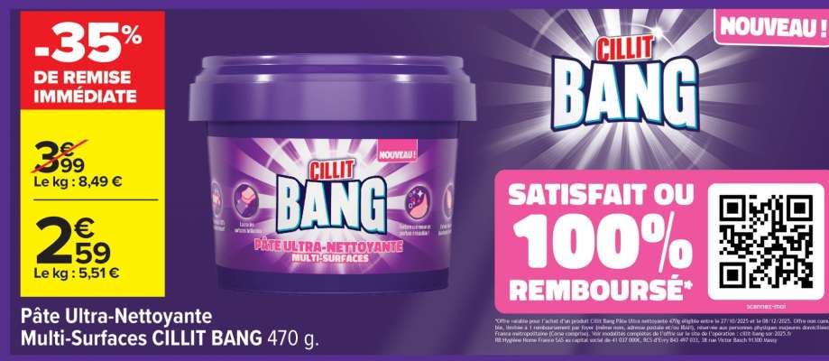 Pâte Ultra-Nettoyante Multi-Surfaces CILLIT BANG 470 g