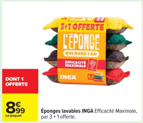 Éponges lavables INGA