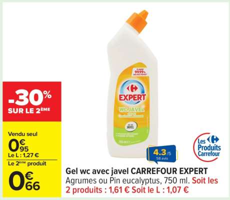 Gel wc avec javel CARREFOUR EXPERT