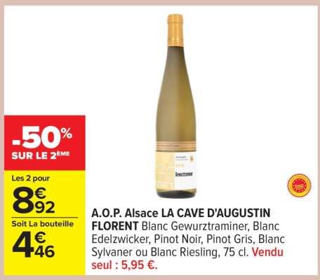 A.O.P. Alsace LA CAVE D'AUGUSTIN FLORENT