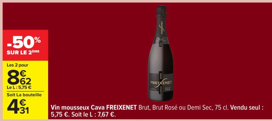 Vin mousseux Cava FREIXENET