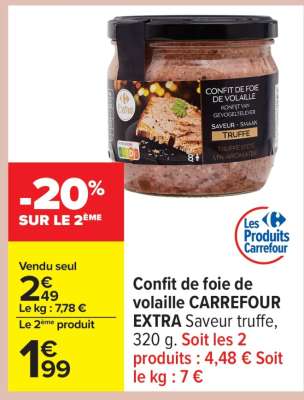 Confit de foie de volaille CARREFOUR EXTRA Saveur truffe