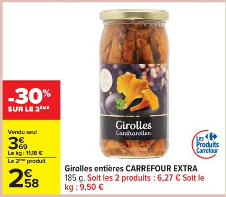Girolles entières CARREFOUR EXTRA