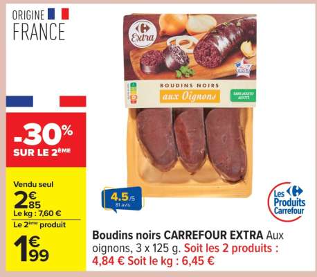 Boudins noirs CARREFOUR EXTRA