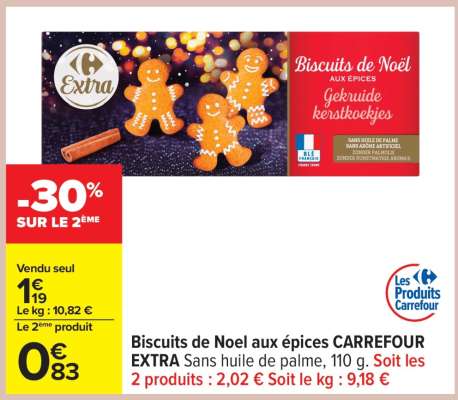 Biscuits de Noel aux épices CARREFOUR EXTRA