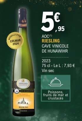 AOC RIESLING CAVE VINICOLE DE HUNAWIHR