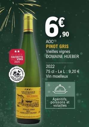 AOC PINOT GRIS Vieilles vignes DOMAINE HUEBER