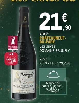 AOC CHÂTEAUNEUF-DU-PAPE Les Grives DOMAINE BRUNELY