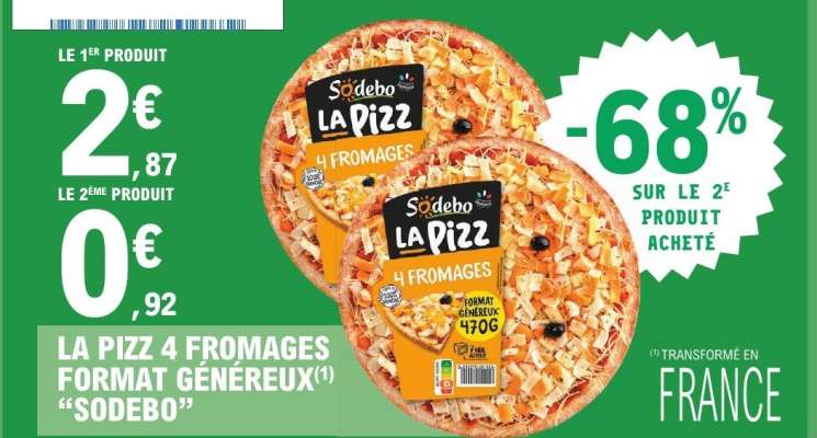 LA PIZZ 4 FROMAGES FORMAT GÉNÉREUX 'SODEBO'