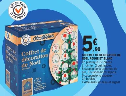 COFFRET DE DÉCORATION DE NOËL ROUGE ET BLANC