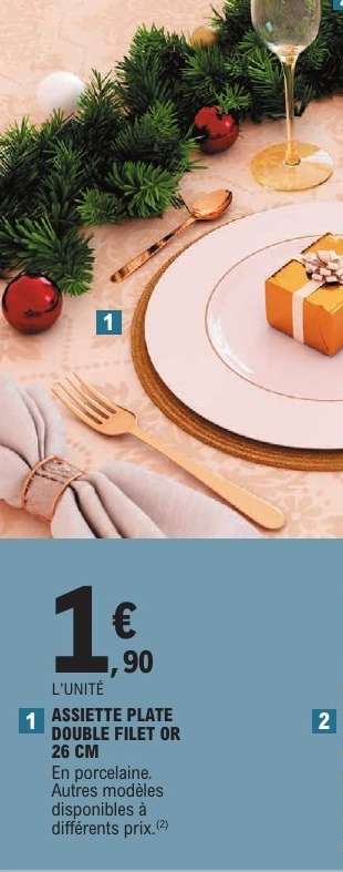 ASSIETTE PLATE DOUBLE FILET OR 26 CM