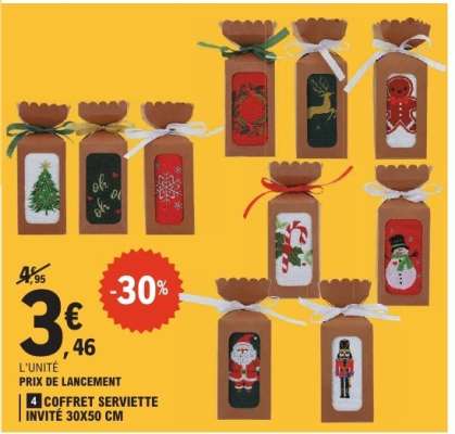 4 COFFRET SERVIETTE INVITE 30X50 CM