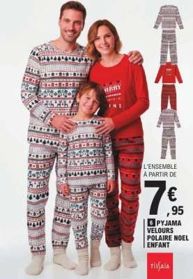 Pyjama Velours Polaire Noel Enfant