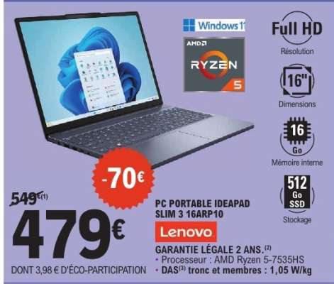 PC PORTABLE IDEAPAD SLIM 3 16ARP10