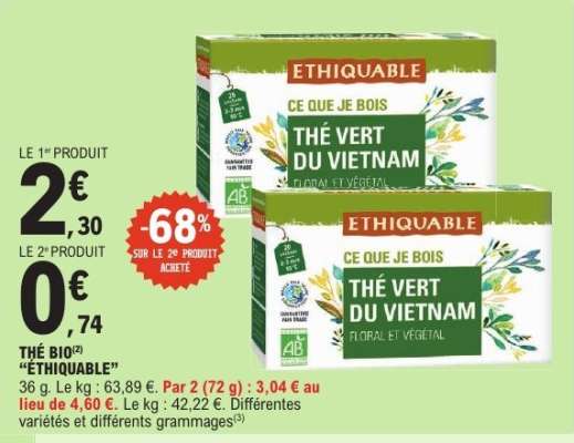 THÉ BIO "ETHIQUABLE"