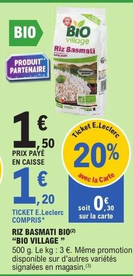 RIZ BASMATI BIO 'BIO VILLAGE'