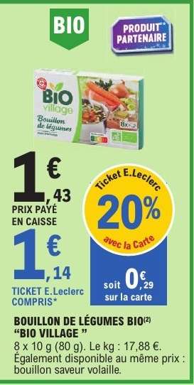 BOUILLON DE LÉGUMES BIO "BIO VILLAGE"