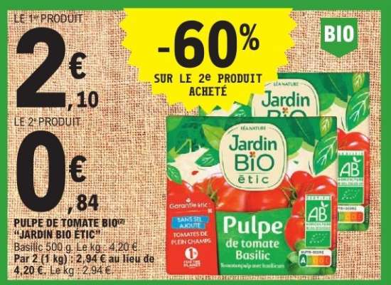PULPE DE TOMATE BIO JARDIN BIO ÉTIC