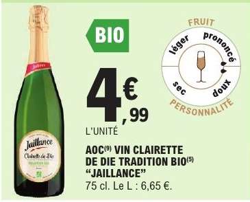 AOC VIN CLAIRETTE DE DIE TRADITION BIO "JAILLANCE"