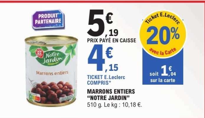 Marrons Entiers 'Notre Jardin'