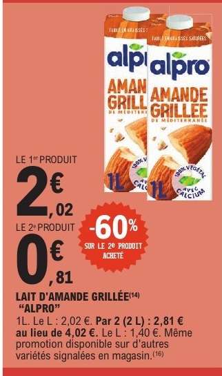 LAIT D'AMANDE GRILLÉE “ALPRO”