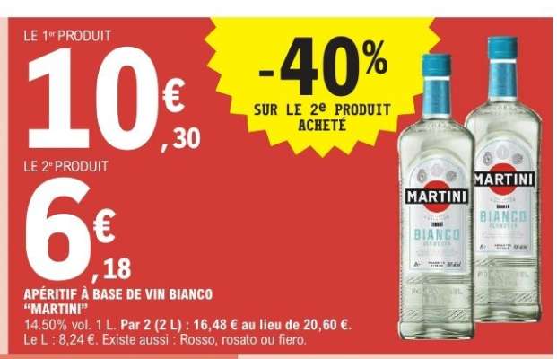 Apéritif à base de vin Bianco 'Martini'