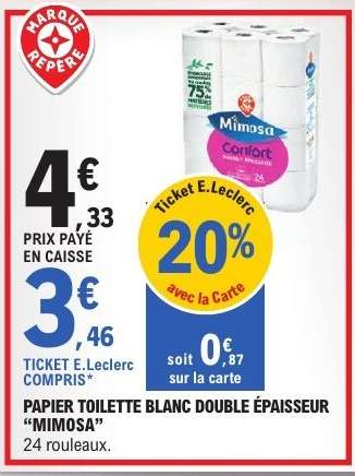 Papier Toilette Blanc Double Épaisseur 'Mimosa'