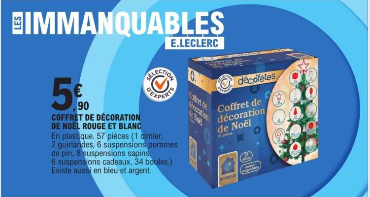 COFFRET DE DÉCORATION DE NOËL ROUGE ET BLANC