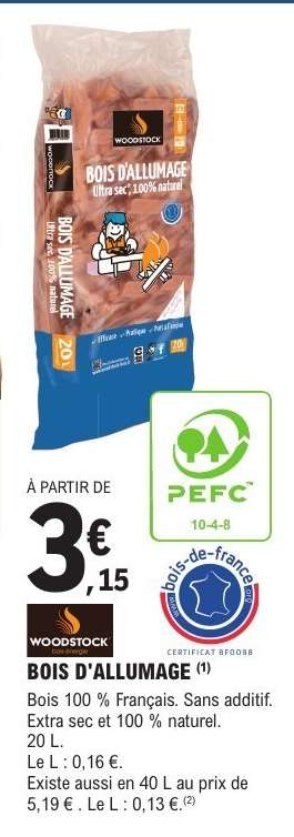 Bois d'allumage.