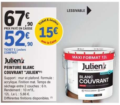 PEINTURE BLANC COUVRANT "JULIEN"