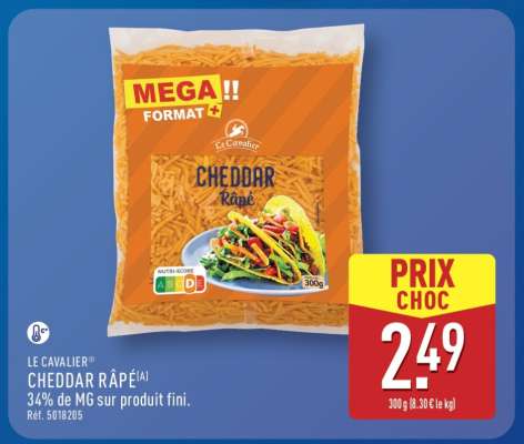 LE CAVALIER CHEDDAR RÂPÉ