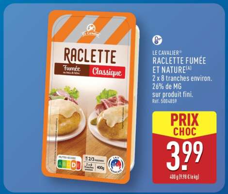 LE CAVALIER® RACLETTE FUMÉE ET NATURE