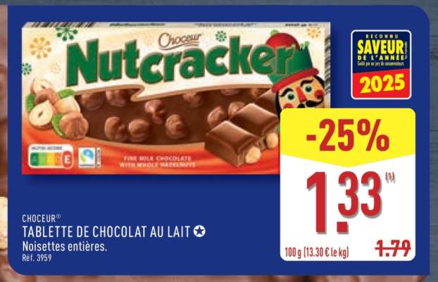 CHOCEUR TABLETTE DE CHOCOLAT AU LAIT