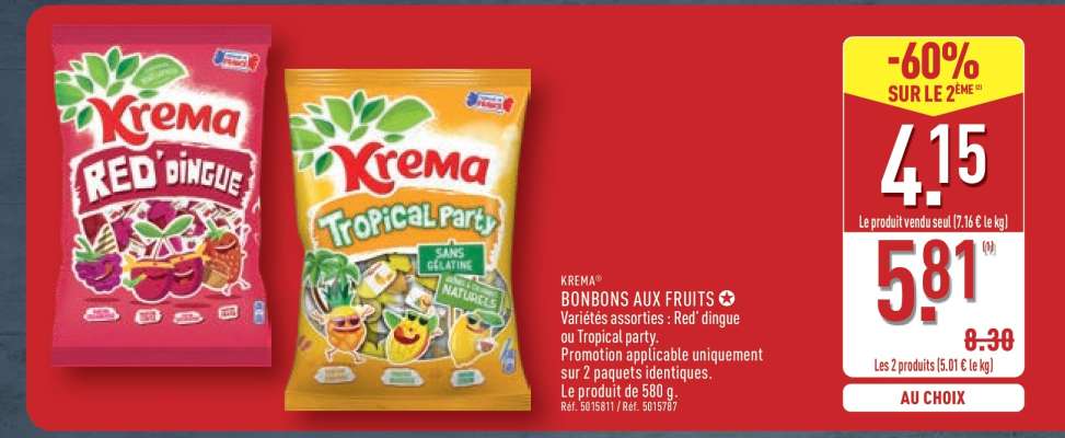 Krema Bonbons aux fruits