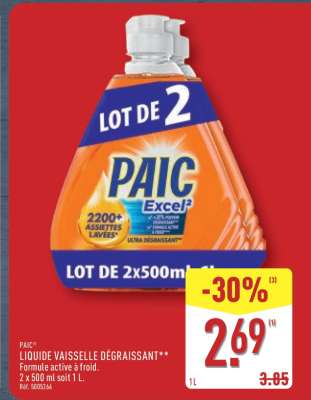 PAIC LIQUIDE VAISSELLE DÉGRAISSANT