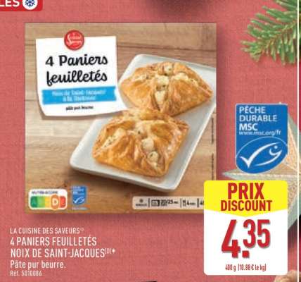 4 Paniers Feuilletés Noix de Saint-Jacques