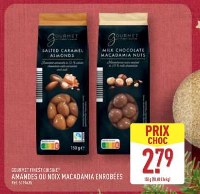 GOURMET FINEST CUISINE® AMANDES OU NOIX MACADAMIA ENROBÉES