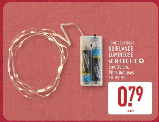 HOME CREATION® GUIRLANDE LUMINEUSE 40 MICRO LED