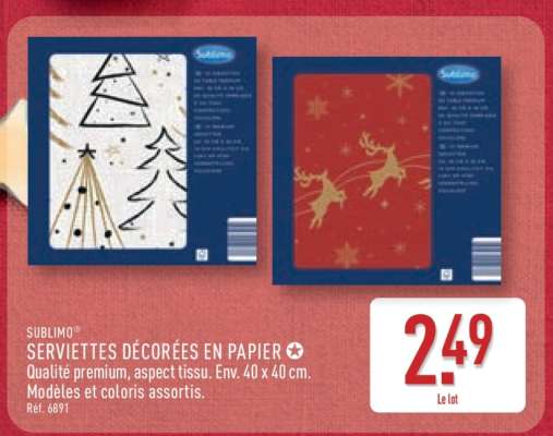 SERVIETTES DÉCORÉES EN PAPIER