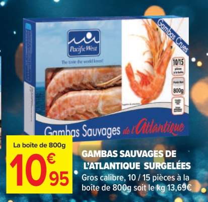 GAMBAS SAUVAGES DE L’ATLANTIQUE SURGELÉES
