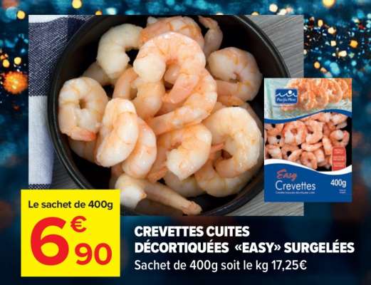 CREVETTES CUITES DÉCORTIQUÉES «EASY» SURGELÉES