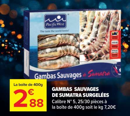 GAMBAS SAUVAGES DE SUMATRA SURGELÉES