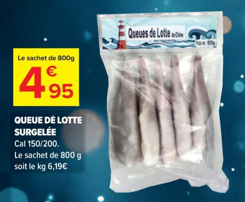 QUEUE DE LOTTE SURGELÉE